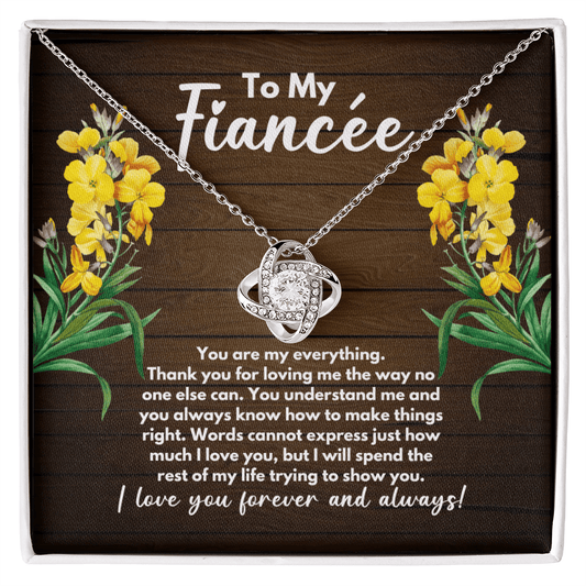 To My Fiancee Necklace - Engagement Gift for Fiancee - Fiancee Anniversary Jewelry - Fiancee Birthday - Christmas Gift to My Future Wife 14K White Gold Finish / Standard Box