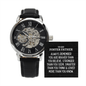 To My Foster Father Openwork Skeleton Watch - Always Remember Motivational Graduation Gift - Foster Father Wedding Gift - Birthday Gift