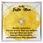 To My Foster Mom Love Knot Necklace - Always Remember Motivational Graduation Gift - Foster Mom Wedding Gift - Birthday Gift 18K Yellow Gold Finish / Standard Box