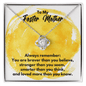 To My Foster Mother Love Knot Necklace - Always Remember Motivational Graduation Gift - Foster Mother Wedding Gift - Birthday Gift 14K White Gold Finish / Standard Box