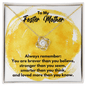 To My Foster Mother Love Knot Necklace - Always Remember Motivational Graduation Gift - Foster Mother Wedding Gift - Birthday Gift 18K Yellow Gold Finish / Standard Box
