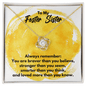 To My Foster Sister Love Knot Necklace - Always Remember Motivational Graduation Gift - Foster Sister Wedding Gift - Birthday Gift 18K Yellow Gold Finish / Standard Box