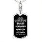 To My Future Father-in-law Dog Tag Keychain - Always Remember You Are Braver - Motivational Wedding Gift - Birthday Christmas Gift