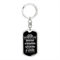 To My Future Father-in-law Dog Tag Keychain - Always Remember You Are Braver - Motivational Wedding Gift - Birthday Christmas Gift Dog Tag with Swivel Keychain (Steel) / No