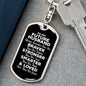 To My Future Husband Dog Tag Keychain - Always Remember You Are Braver - Motivational Wedding Gift - Fiance Birthday Christmas Gift