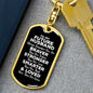 To My Future Husband Dog Tag Keychain - Always Remember You Are Braver - Motivational Wedding Gift - Fiance Birthday Christmas Gift