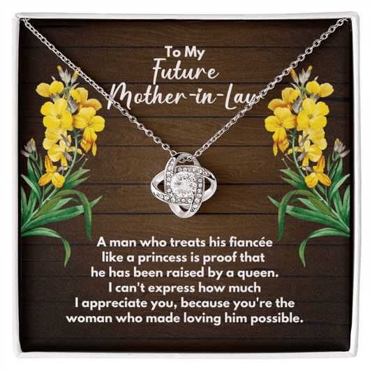 To My Future Mother-In-Law Necklace - Gift for Fiance's Mom - Mother of the Groom Wedding Gift - Bonus Mom Gift - Mother-In-Law To Be Gifts 14K White Gold Finish / Standard Box