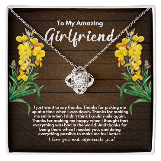 To My Girlfriend Necklace - Girlfriend Anniversary Gift - Girlfriend Birthday Jewelry - Girlfriend Christmas Gift - Valentines Day Gift 14K White Gold Finish / Standard Box