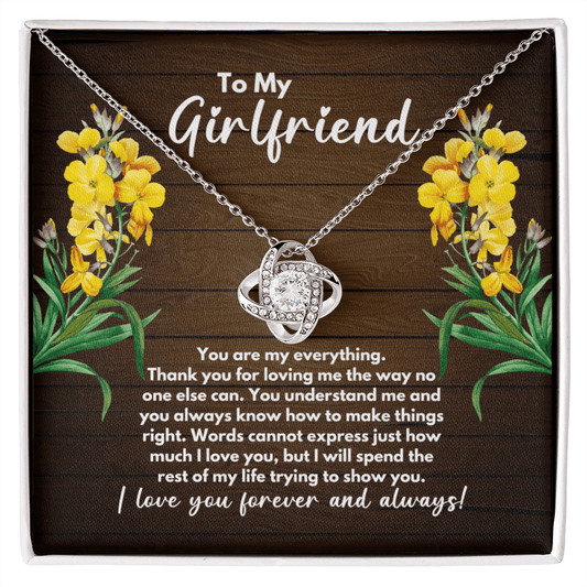 To My Girlfriend Necklace - Girlfriend Anniversary Gift - Girlfriend Birthday Jewelry - Girlfriend Christmas Gift - Valentines Day Gift 14K White Gold Finish / Standard Box