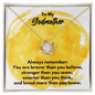 To My Godmother Love Knot Necklace - Always Remember Motivational Graduation Gift - Godmother Wedding Gift - Birthday Gift 18K Yellow Gold Finish / Standard Box