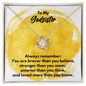 To My Godsister Love Knot Necklace - Always Remember Motivational Graduation Gift - Godsister Wedding Gift - Birthday Gift 18K Yellow Gold Finish / Standard Box