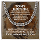 To My Godson Cuban Link Chain Necklace - Motivational Gift for Godson's Graduation - Godson Wedding Gift - Birthday Gift for Godson Stainless Steel Cuban Link Chain / Standard Box
