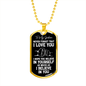 To My Godson Dog Tag Necklace - Never Forget I Love You - Motivational Graduation Gift - Godson Birthday Gift - Christmas Gift
