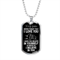 To My Godson Dog Tag Necklace - Never Forget I Love You - Motivational Graduation Gift - Godson Birthday Gift - Christmas Gift