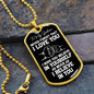 To My Godson Dog Tag Necklace - Never Forget I Love You - Motivational Graduation Gift - Godson Birthday Gift - Christmas Gift Military Chain (Gold) / No