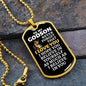 To My Godson Lion Dog Tag Necklace - Never Forget I Love You - Motivational Graduation Gift - Godson Birthday Gift - Christmas Gift Military Chain (Gold) / No