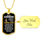 To My Godson Lion Dog Tag Necklace - Never Forget I Love You - Motivational Graduation Gift - Godson Birthday Gift - Christmas Gift Military Chain (Gold) / Yes