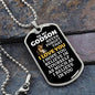To My Godson Lion Dog Tag Necklace - Never Forget I Love You - Motivational Graduation Gift - Godson Birthday Gift - Christmas Gift Military Chain (Silver) / No