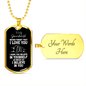 To My Grandchild Dog Tag Necklace - Never Forget I Love You - Motivational Graduation Gift - Nonbinary Grandchild Birthday - Christmas Gift Military Chain (Gold) / Yes