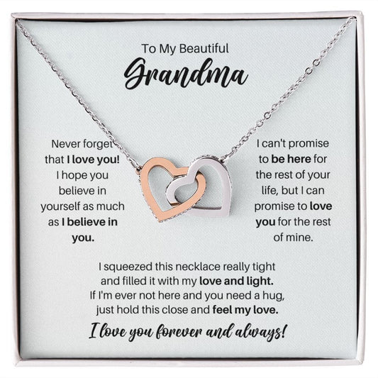 To My Grandma Necklace - Promise to Love You - Motivational Graduation Gift - Grandma Birthday Gift - Christmas Gift Polished Stainless Steel & Rose Gold Finish / Standard Box
