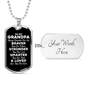 To My Grandpa Dog Tag Necklace - Always Remember You Are Braver - Motivational Graduation Gift - Grandpa Birthday Gift - Christmas Gift Military Chain (Silver) / Yes