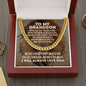 To My Grandson Cuban Link Chain Necklace - Motivational Gift for Grandson Cuban Link Chain (14K Gold Over Stainless Steel)