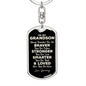 To My Grandson Dog Tag Keychain - Always Remember You Are Braver - Motivational Graduation Gift - Grandson Birthday Gift - Christmas Gift