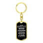 To My Grandson-in-law Dog Tag Keychain - Always Remember You Are Braver - Motivational Graduation Grandson-in-law Birthday Christmas Gift Dog Tag with Swivel Keychain (Gold) / No