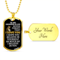 To My Grandson-in-Law Lion Dog Tag Necklace - Never Forget I Love You - Motivational Graduation Gift - Birthday Present - Christmas Gift Military Chain (Gold) / Yes