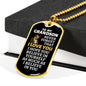 To My Grandson Lion Dog Tag Necklace - Never Forget I Love You - Motivational Graduation Gift - Grandson Birthday Gift - Christmas Gift