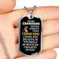 To My Grandson Lion Dog Tag Necklace - Never Forget I Love You - Motivational Graduation Gift - Grandson Birthday Gift - Christmas Gift