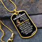 To My Grandson Lion Dog Tag Necklace - Never Forget I Love You - Motivational Graduation Gift - Grandson Birthday Gift - Christmas Gift Military Chain (Gold) / No