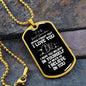 To My Great-Grandson Dog Tag Necklace - Never Forget I Love You - Motivational Graduation Gift - Great-Grandson Birthday Gift - Christmas Gift Military Chain (Gold) / No