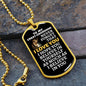 To My Great-Grandson Lion Dog Tag Necklace - Never Forget I Love You - Motivational Graduation Gift - Birthday Present - Christmas Gift Military Chain (Gold) / No