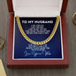 To My Husband Cuban Link Chain Necklace - I Love Your Face - Valentine&#39;s Day/Anniversary Gift for Hubby