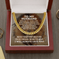 To My Husband Cuban Link Chain Necklace - Motivational Gift for Husband Cuban Link Chain (14K Gold Over Stainless Steel)
