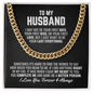 To My Husband Cuban Link Chain Necklace - Your Last Everything - Hubby Anniversary Wedding Gift - Christmas Birthday Gift for Husband 14K Yellow Gold Finish / Standard Box