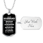 To My Husband Dog Tag Necklace - Always Remember You Are Braver - Motivational Graduation Gift - Husband Birthday Gift - Christmas Gift Military Chain (Silver) / Yes