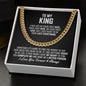 To My King Cuban Link Chain Necklace - Your Last Everything - Boyfriend Husband Fiance Anniversary Wedding Gift - Christmas Birthday Gift