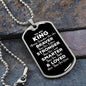 To My King Dog Tag Necklace - Always Remember You Are Braver - Motivational Graduation Gift - King Birthday Gift - Christmas Gift Military Chain (Silver) / No
