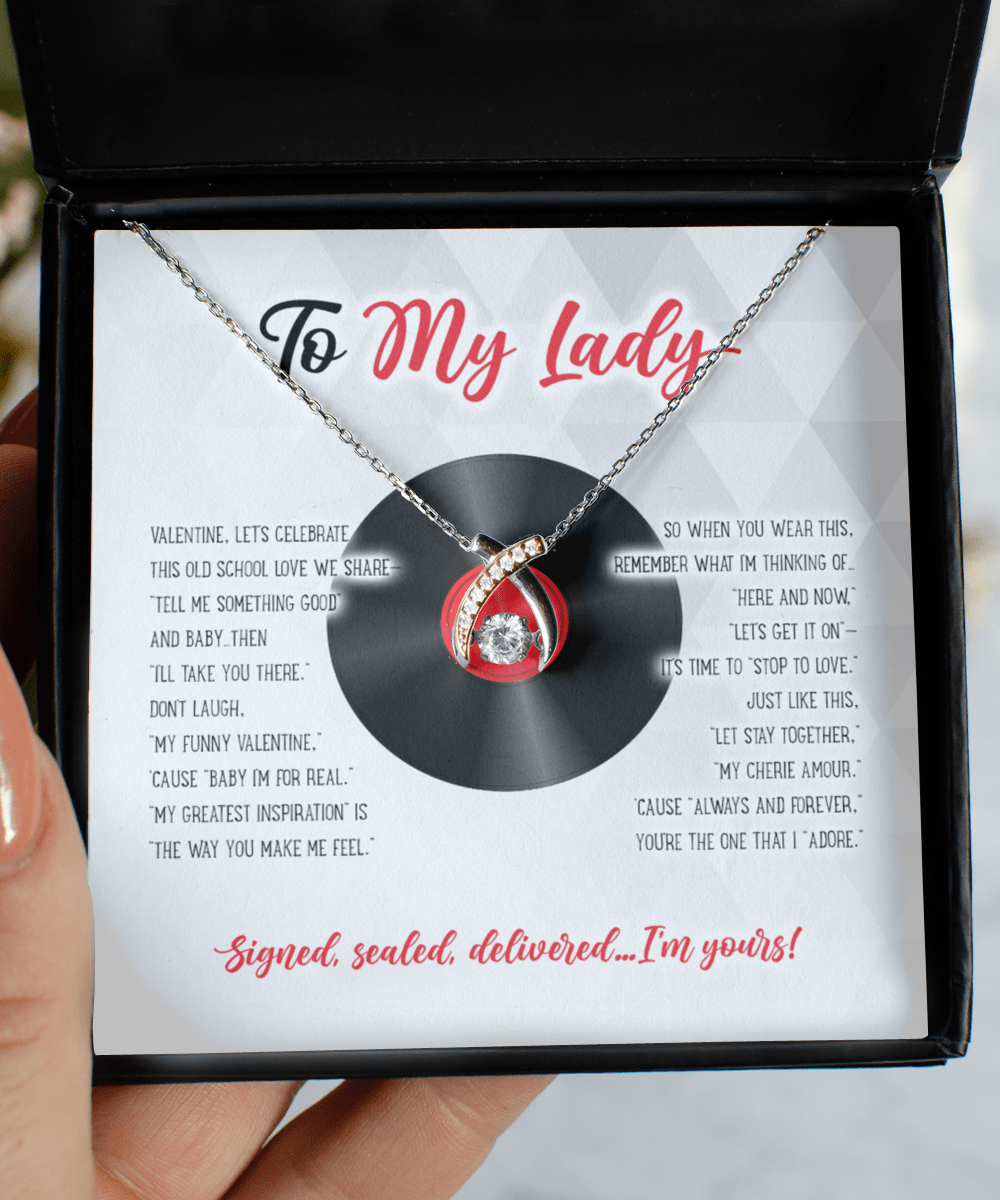 To My Lady Necklace - Valentine's Day Gift for Old School R&B Music Lover - Jewelry for Soul Mate, Wife, Fiancee or Girlfriend