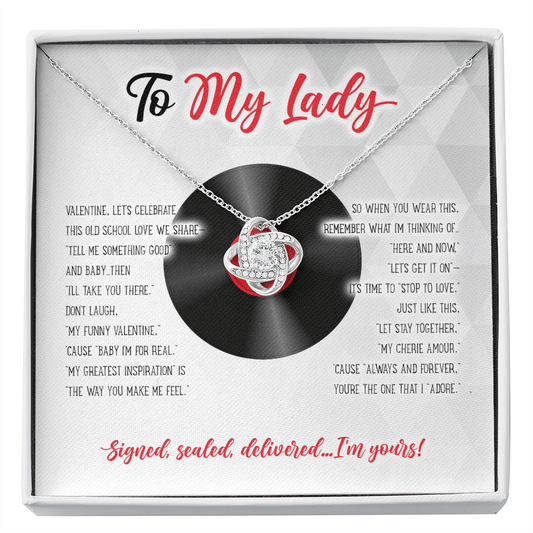 To My Lady Necklace - Valentine's Day Gift for Old School R&B Music Lover - Jewelry for Wife, Fiancee, Girlfriend, Soul Mate