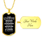 To My Little Brother Dog Tag Necklace - Always Remember You Are Braver - Motivational Graduation Gift - Little Brother Birthday Gift Military Chain (Gold) / Yes