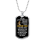 To My Little Brother Lion Dog Tag Necklace - Never Forget I Love You - Motivational Graduation Gift - Birthday Present - Christmas Gift