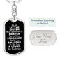 To My Little Sister Dog Tag Keychain - Always Remember You Are Braver - Motivational Graduation Gift - Little Sister Birthday Christmas Gift Dog Tag with Swivel Keychain (Steel) / Yes