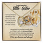 To My Little Sister Necklace - Promise to Love You Lion - Motivational Graduation Gift - Little Sister Birthday Gift - Christmas Gift 18k Yellow Gold Finish / Standard Box