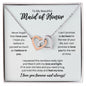 To My Maid of Honor Necklace - Promise to Love You - Motivational Graduation Gift - Maid of Honor Birthday Gift - Christmas Gift Polished Stainless Steel & Rose Gold Finish / Standard Box