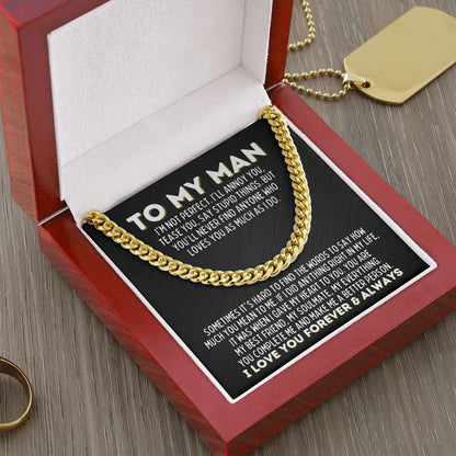 To My Man Cuban Link Chain - My Everything - Gift for Husband, Fiance, Boyfriend - Christmas, Valentine's Day, Birthday, Anniversary