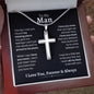To My Man - Personalized Cross Necklace - My Missing Piece - Gift for Husband, Fiance, Boyfriend