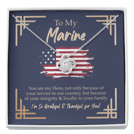 To My Marine Gift - Military Wife Necklace - Military Girlfriend Gift - Veteran Woman Gift for Her